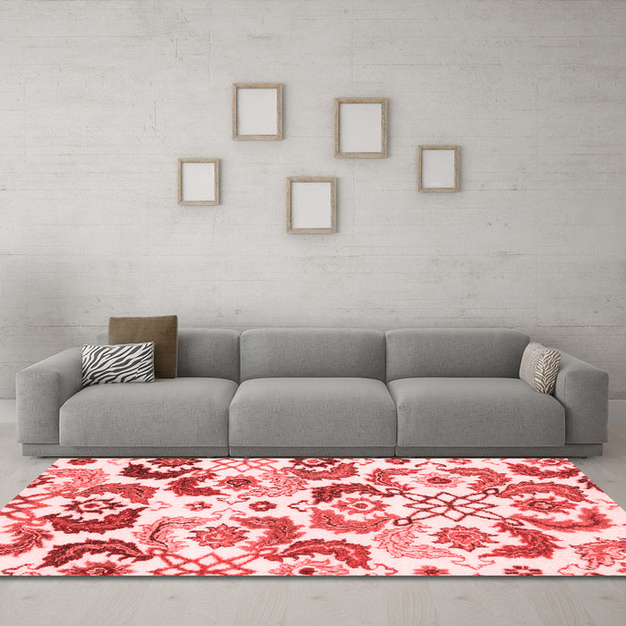 Contemporary Red Washable Rugs