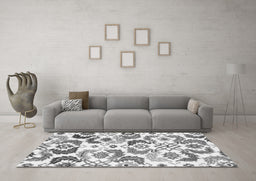 Machine Washable Abstract Gray Contemporary Rug in a Living Room,, wshcon1535gry