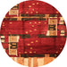 Square Abstract Orange Contemporary Rug, con1536org