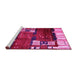 Sideview of Machine Washable Abstract Pink Contemporary Rug, wshcon1536pnk