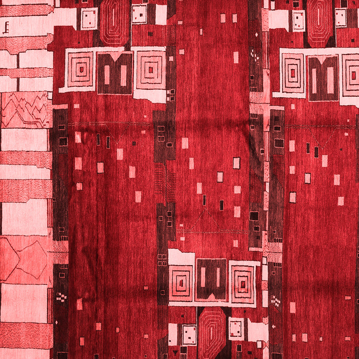 Machine Washable Abstract Red Contemporary Rug, wshcon1536red
