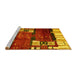 Sideview of Machine Washable Abstract Yellow Contemporary Rug, wshcon1536yw