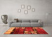 Machine Washable Abstract Orange Contemporary Area Rugs in a Living Room, wshcon1536org