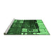 Sideview of Machine Washable Abstract Emerald Green Contemporary Area Rugs, wshcon1536emgrn