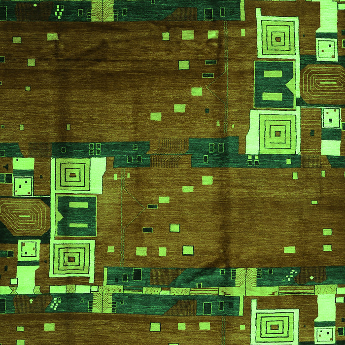 Abstract Green Contemporary Rug, con1536grn