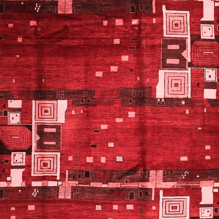 Machine Washable Abstract Red Contemporary Rug, wshcon1536red