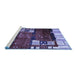 Sideview of Machine Washable Abstract Blue Contemporary Rug, wshcon1536blu