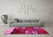 Machine Washable Abstract Pink Contemporary Rug in a Living Room, wshcon1536pnk