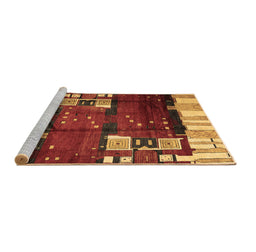 Sideview of Machine Washable Abstract Brown Contemporary Rug, wshcon1536brn
