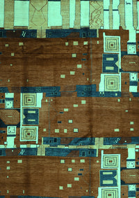 Abstract Turquoise Contemporary Rug, con1536turq