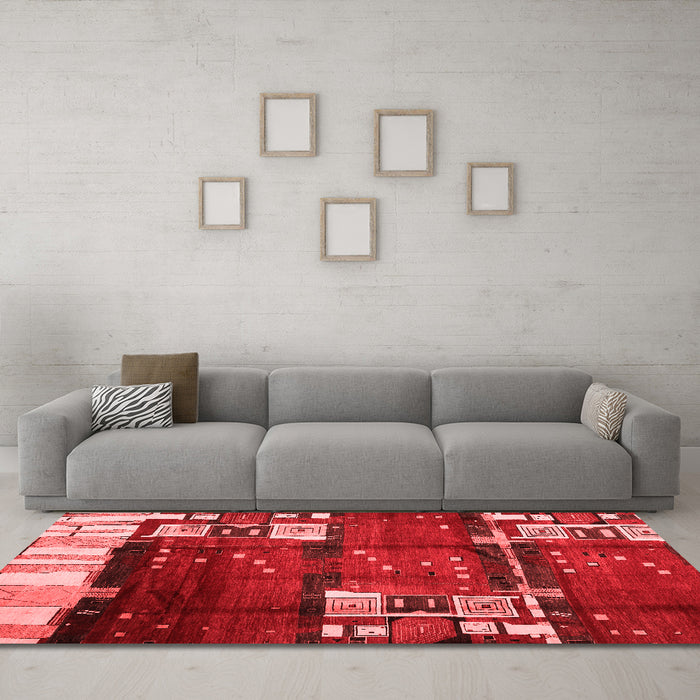 Contemporary Red Washable Rugs