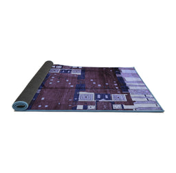 Sideview of Abstract Blue Contemporary Rug, con1536blu