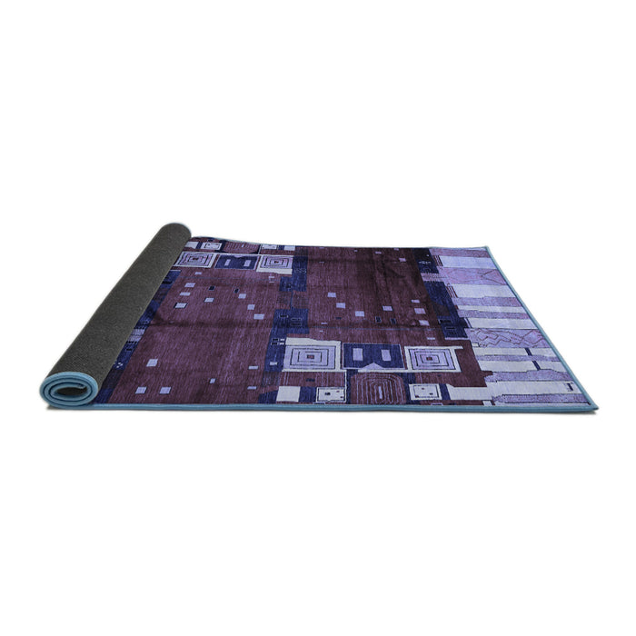 Sideview of Abstract Blue Contemporary Rug, con1536blu