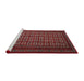 Serging Thickness of Machine Washable Contemporary Tomato Red Rug, wshcon1537