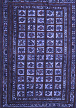 Abstract Blue Contemporary Rug, con1537blu
