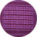 Round Machine Washable Abstract Purple Contemporary Area Rugs, wshcon1537pur