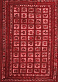 Abstract Red Contemporary Rug, con1537red