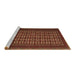 Sideview of Machine Washable Abstract Brown Contemporary Rug, wshcon1537brn