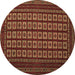 Round Abstract Brown Contemporary Rug, con1537brn