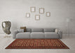 Machine Washable Abstract Brown Contemporary Rug in a Living Room,, wshcon1537brn