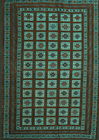 Abstract Turquoise Contemporary Rug, con1537turq