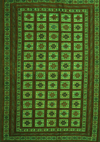 Abstract Green Contemporary Rug, con1537grn