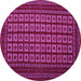 Round Abstract Pink Contemporary Rug, con1537pnk