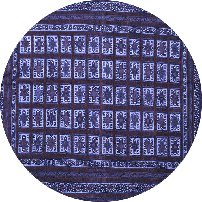 Round Machine Washable Abstract Blue Contemporary Rug, wshcon1537blu