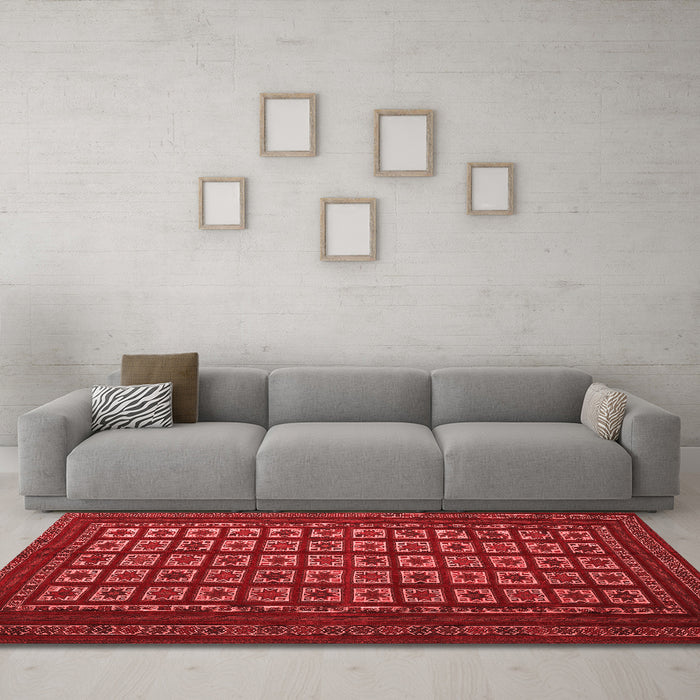 Contemporary Red Washable Rugs