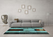 Machine Washable Abstract Light Blue Contemporary Rug in a Living Room, wshcon1538lblu