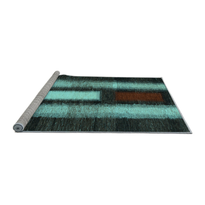 Sideview of Machine Washable Abstract Light Blue Contemporary Rug, wshcon1538lblu