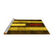 Sideview of Machine Washable Abstract Yellow Contemporary Rug, wshcon1538yw