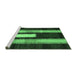 Sideview of Machine Washable Abstract Emerald Green Contemporary Area Rugs, wshcon1538emgrn