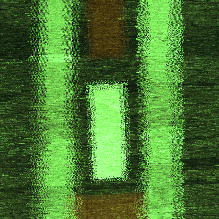 Serging Thickness of Machine Washable Abstract Green Contemporary Area Rugs, wshcon1538grn
