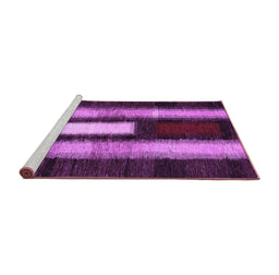 Sideview of Machine Washable Abstract Purple Contemporary Area Rugs, wshcon1538pur