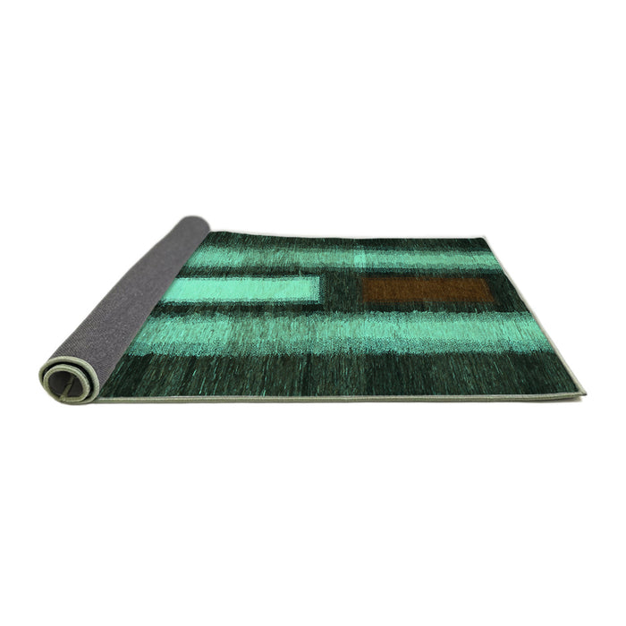 Sideview of Abstract Turquoise Contemporary Rug, con1538turq