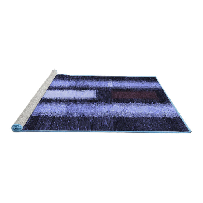 Sideview of Machine Washable Abstract Blue Contemporary Rug, wshcon1538blu