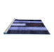 Sideview of Machine Washable Abstract Blue Contemporary Rug, wshcon1538blu