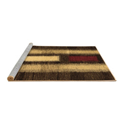 Sideview of Machine Washable Abstract Brown Contemporary Rug, wshcon1538brn