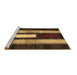 Sideview of Machine Washable Abstract Brown Contemporary Rug, wshcon1538brn