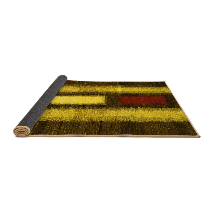 Sideview of Abstract Yellow Contemporary Rug, con1538yw