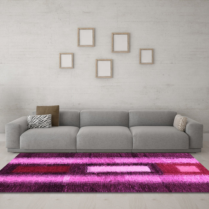 Machine Washable Abstract Pink Contemporary Rug in a Living Room, wshcon1538pnk