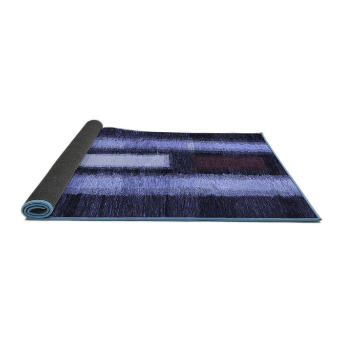 Sideview of Abstract Blue Contemporary Rug, con1538blu
