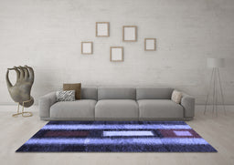 Machine Washable Abstract Blue Contemporary Rug in a Living Room, wshcon1538blu