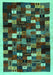 Machine Washable Abstract Turquoise Contemporary Area Rugs, wshcon1539turq