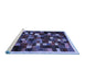 Sideview of Machine Washable Abstract Blue Contemporary Rug, wshcon1539blu