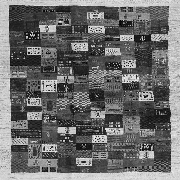 Serging Thickness of Abstract Gray Contemporary Rug, con1539gry