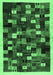 Machine Washable Abstract Emerald Green Contemporary Area Rugs, wshcon1539emgrn