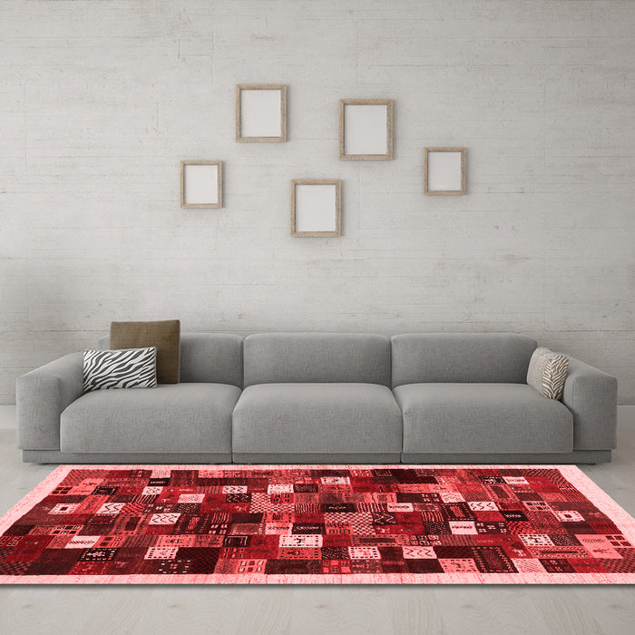 Contemporary Red Washable Rugs