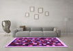 Machine Washable Abstract Purple Contemporary Area Rugs in a Living Room, wshcon1539pur